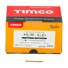 Load image into Gallery viewer, TIMCO Solo Countersunk Gold Woodscrews - 4.0 x 60 Box OF 1000 - 40060SOLOIND