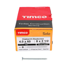 Load image into Gallery viewer, TIMCO Solo Countersunk Silver Woodscrews - 3.0 x 12 Box OF 200 - 30012SOLOZ