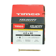 Load image into Gallery viewer, TIMCO Velocity Premium Multi-Use Countersunk Gold Woodscrews - 4.0 x 60 Box OF 200 - 40060VY
