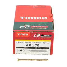 Load image into Gallery viewer, TIMCO C2 Clamp-Fix Multi-Purpose Premium Countersunk Gold Woodscrews,All Sizes