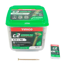 Load image into Gallery viewer, TIMCO C2 Strong-Fix Multi-Purpose Premium Countersunk Gold Woodscrews - 4.0 x 70 Tub OF 500 - 40070C2TUB