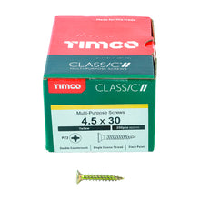 Load image into Gallery viewer, TIMCO Classic Multi-Purpose Countersunk Gold Woodscrews - 4.5 x 30 Box OF 200 - 45030CLAF