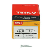 Load image into Gallery viewer, TIMCO Solo Countersunk Silver Woodscrews - 3.0 x 12 Box OF 200 - 30012SOLOZ