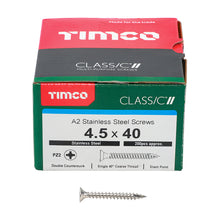 Load image into Gallery viewer, TIMCO Classic Multi-Purpose Countersunk A2 Stainless Steel Woodcrews -All Sizes