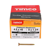 Load image into Gallery viewer, TIMCO Solo Countersunk Gold Woodscrews - 4.5 x 45 Box OF 200 - 45045SOLOC