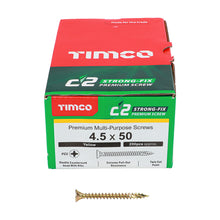Load image into Gallery viewer, TIMCO C2 Strong-Fix Multi-Purpose Premium Countersunk Gold Woodscrews - 4.5 x 50 Box OF 200 - 45050C2