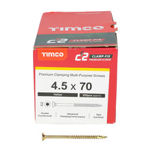 Load image into Gallery viewer, TIMCO C2 Clamp-Fix Multi-Purpose Premium Countersunk Gold Woodscrews - 4.0 x 50 Box OF 200 - 40050C2C