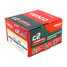 Load image into Gallery viewer, TIMCO C2 Clamp-Fix Multi-Purpose Premium Countersunk Gold Woodscrews - 5.0 x 40 Box OF 200 - 50040C2C