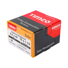 Load image into Gallery viewer, TIMCO Solo Countersunk Silver Woodscrews - 5.0 x 40 Box OF 200 - 50040SOLOZ