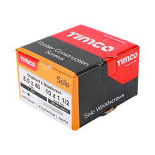 Load image into Gallery viewer, TIMCO Solo Countersunk Silver Woodscrews - 5.0 x 40 Box OF 200 - 50040SQSZ