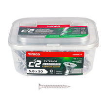Load image into Gallery viewer, TIMCO C2 Exterior Multi-Purpose Premium Countersunk Silver Woodscrews - 5.0 x 50 Tub OF 180 - 50050C2S