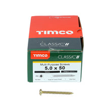 Load image into Gallery viewer, TIMCO Classic Multi-Purpose Pan Head Gold Woodscrews, All Sizes,200pcs