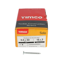 Load image into Gallery viewer, TIMCO Solo Countersunk Silver Woodscrews - 5.0 x 50 Box OF 200 - 50050SQSZ