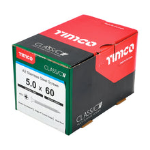 Load image into Gallery viewer, TIMCO Classic Multi-Purpose Countersunk A2 Stainless Steel Woodcrews - 5.0 x 60 Box OF 200 - 50060CLASS