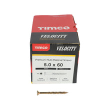 Load image into Gallery viewer, TIMCO Velocity Premium Multi-Use Countersunk Gold Woodscrews - 5.0 x 60 Box OF 200 - 50060VY