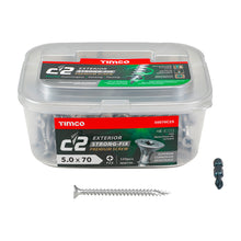 Load image into Gallery viewer, TIMCO C2 Exterior Multi-Purpose Premium Countersunk Silver Woodscrews - 5.0 x 70 Tub OF 120 - 50070C2S