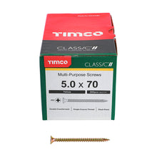 Load image into Gallery viewer, TIMCO Classic Multi-Purpose Countersunk Gold Woodscrews - 3.0 x 12 Box OF 200 - 30012CLAF