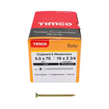 Load image into Gallery viewer, TIMCO Solo Countersunk Gold Woodscrews - 5.0 x 70 Box OF 200 - 50070SOLOC