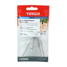 Load image into Gallery viewer, TIMCO Classic Multi-Purpose Countersunk A2 Stainless Steel Woodcrews - 5.0 x 80 TIMpac OF 6 - 50080CHSSP