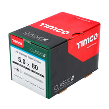Load image into Gallery viewer, TIMCO Classic Multi-Purpose Countersunk A2 Stainless Steel Woodcrews - 5.0 x 80 Box OF 200 - 50080CLASS