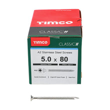 Load image into Gallery viewer, TIMCO Classic Multi-Purpose Countersunk A2 Stainless Steel Woodcrews -All Sizes