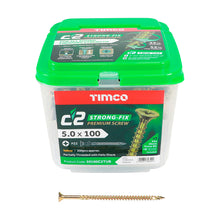 Load image into Gallery viewer, TIMCO C2 Strong-Fix Multi-Purpose Premium Countersunk Gold Woodscrews - 5.0 x 100 Tub OF 300 - 50100C2TUB
