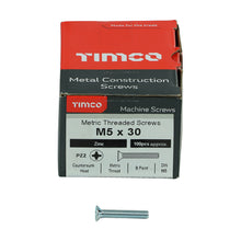 Load image into Gallery viewer, TIMCO Machine Countersunk Silver Screws - All Sizes, 100pcs