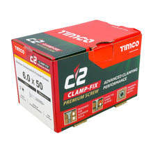 Load image into Gallery viewer, TIMCO C2 Clamp-Fix Multi-Purpose Premium Countersunk Gold Woodscrews - 6.0 x 50 Box OF 200 - 60050C2C