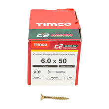 Load image into Gallery viewer, TIMCO C2 Clamp-Fix Multi-Purpose Premium Countersunk Gold Woodscrews - 6.0 x 50 Box OF 200 - 60050C2C