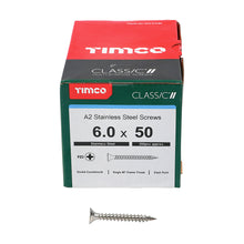 Load image into Gallery viewer, TIMCO Classic Multi-Purpose Countersunk A2 Stainless Steel Woodcrews -All Sizes