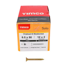 Load image into Gallery viewer, TIMCO Solo Countersunk Gold Woodscrews - 6.0 x 50 Box OF 200 - 60050SOLOC