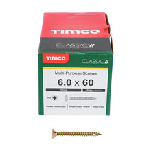 Load image into Gallery viewer, TIMCO Classic Multi-Purpose Countersunk Gold Woodscrews - 6.0 x 60 Box OF 200 - 60060CLAF