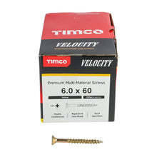 Load image into Gallery viewer, TIMCO Velocity Premium Multi-Use Countersunk Gold Woodscrews - 3.0 x 16 Box OF 200 - 30016VY
