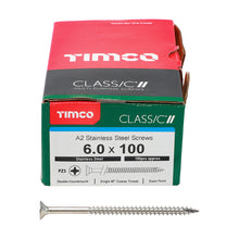 Load image into Gallery viewer, TIMCO Classic Multi-Purpose Countersunk A2 Stainless Steel Woodcrews -All Sizes