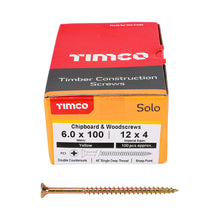 Load image into Gallery viewer, TIMCO Solo Countersunk Gold Woodscrews - 6.0 x 100 Box OF 100 - 60100SOLOC