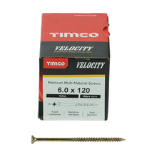 Load image into Gallery viewer, TIMCO Velocity Premium Multi-Use Countersunk Gold Woodscrews - 6.0 x 120 Box OF 100 - 60120VY