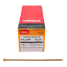Load image into Gallery viewer, TIMCO Solo Countersunk Gold Woodscrews - 6.0 x 200 Box OF 100 - 60200SOLOC