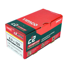 Load image into Gallery viewer, TIMCO C2 Clamp-Fix Multi-Purpose Premium Countersunk Gold Woodscrews - 8.0 x 100 Box OF 100 - 80100C2C