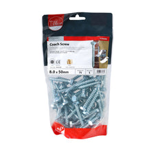 Load image into Gallery viewer, TIMCO Coach Screws Hex Head Silver - 8.0 x 50 TIMbag OF 75 - 0850CSCB