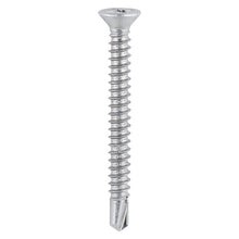Load image into Gallery viewer, TIMCO Window Fabrication Screws Countersunk PH Self-Tapping Thread Self-Drilling Point Martensitic Stainless Steel & Silver Organic - 3.9 x 38 Box OF 1000 - 125SS