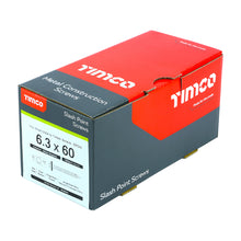 Load image into Gallery viewer, TIMCO Slash Point Sheet Metal to Timber Screws Exterior Silver with EPDM Washer - 6.3 x 60 Box OF 100 - DS60W19B