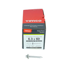 Load image into Gallery viewer, TIMCO Slash Point Sheet Metal to Timber Screws Exterior Silver with EPDM Washer - 6.3 x 60 Box OF 100 - DS60W19B