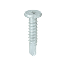 Load image into Gallery viewer, TIMCO Self-Drilling Metal Framing Low Profile Pancake Head Exterior Silver Screws - 5.5 x 26 Box OF 500 - FP26
