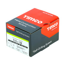 Load image into Gallery viewer, TIMCO Self-Drilling Light Section Screws Exterior Silver - 5.5 x 19 Box OF 100 - L19B