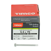 Load image into Gallery viewer, TIMCO Self-Drilling Light Section Screws Exterior Silver - 5.5 x 19 Box OF 100 - L19B