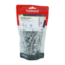 Load image into Gallery viewer, TIMCO Self-Drilling Light Section Screws Exterior Silver - 5.5 x 19 Box OF 100 - L19B