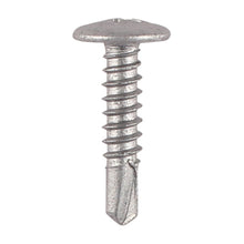 Load image into Gallery viewer, TIMCO Self-Drilling Metal Framing Low Profile Wafer Head Exterior Silver Screws - 4.8 x 22 Box OF 200 - 22LPW