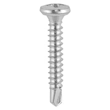 Load image into Gallery viewer, TIMCO Window Fabrication Screws Friction Stay Pan PH Self-Tapping Thread Self-Drilling Point Martensitic Stainless Steel & Silver Organic - 3.9 x 19 Box OF 1000 - 136SS