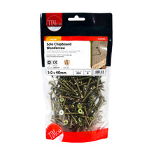 Load image into Gallery viewer, TIMCO Solo Countersunk Gold Woodscrews - 5.0 x 40 TIMbag OF 220 - 50040CHYB