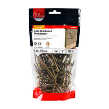 Load image into Gallery viewer, TIMCO Solo Countersunk Gold Woodscrews - 5.0 x 70 TIMbag OF 140 - 50070CHYB